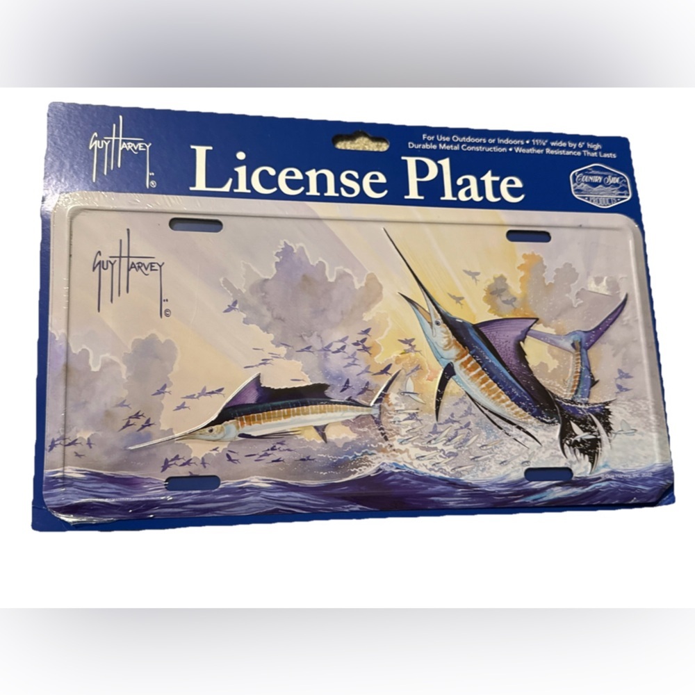 Guy Harvey license plate Marlins design